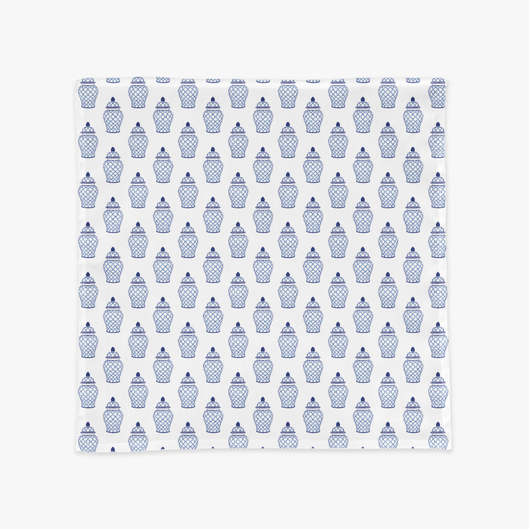 20"x20" Dinner Napkin Set of 4 | Blue & White Ginger Jars