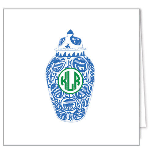 Ginger Jar Monogram Enclosure Cards + Envelopes