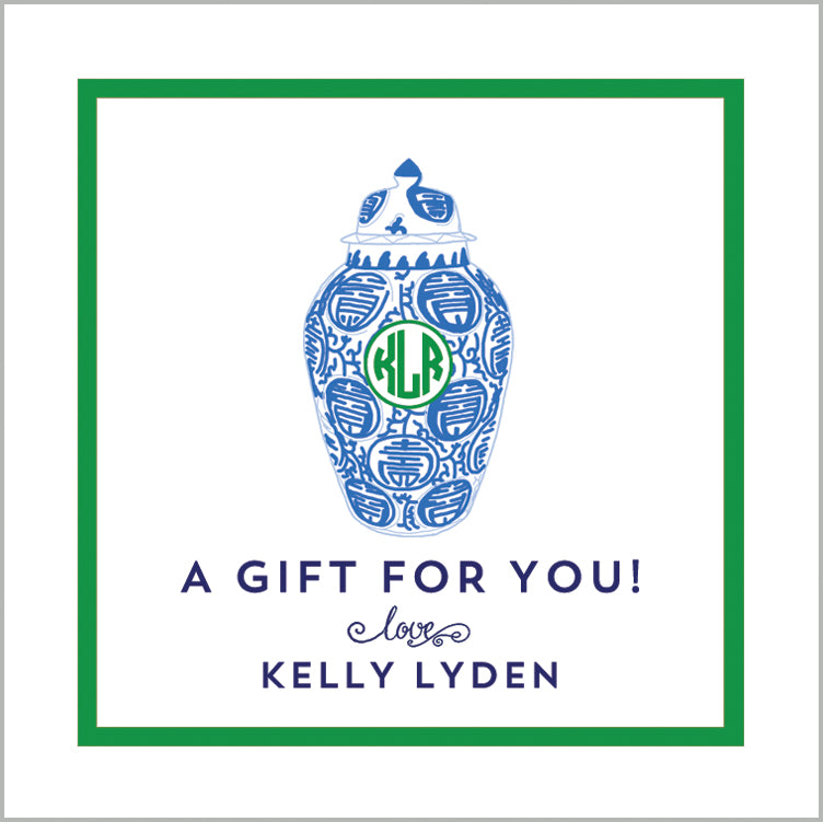 Monogrammed Ginger Jar Gift Sticker | Set of 24