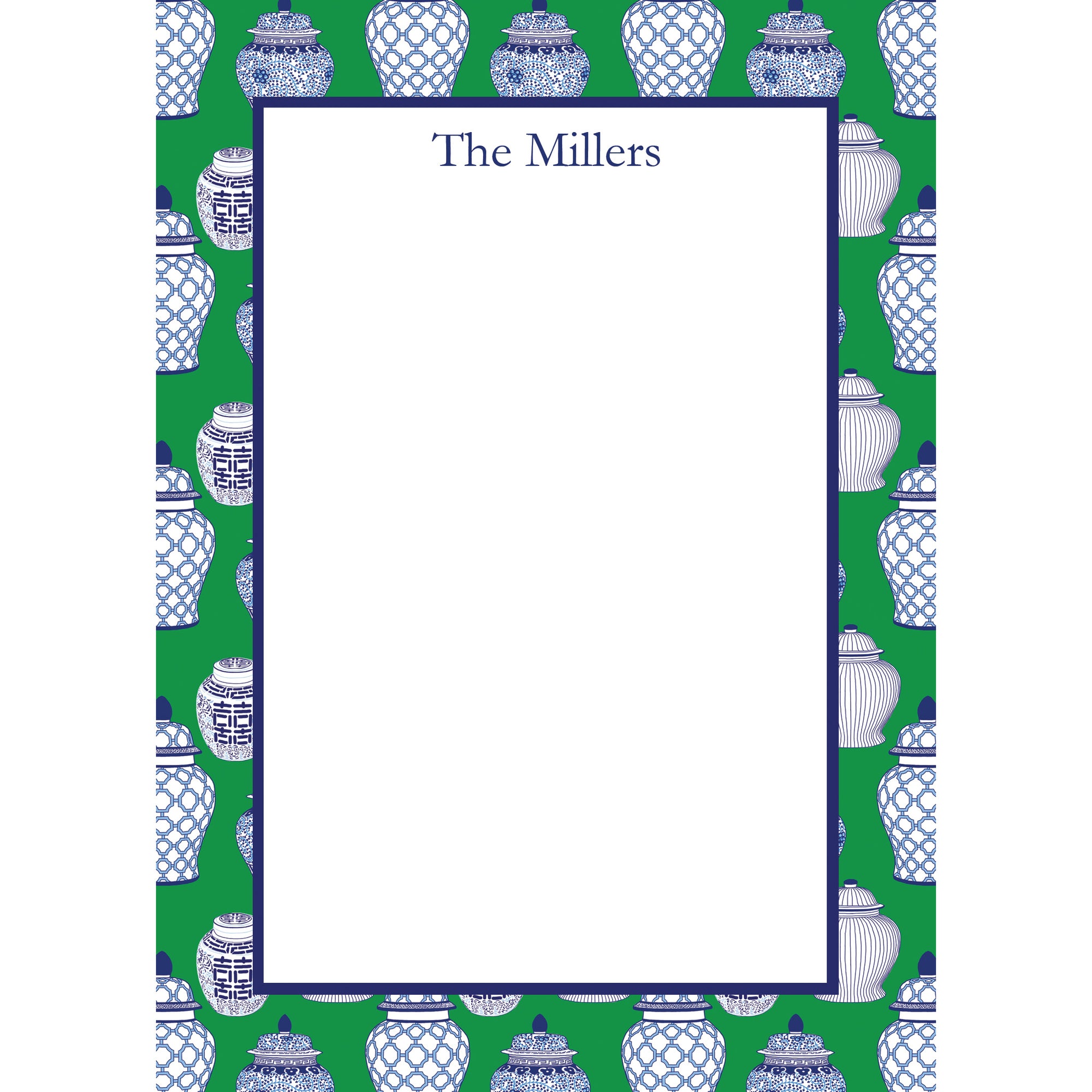 Wholesale Ginger Jar Pattern Personalized Notepad | Green