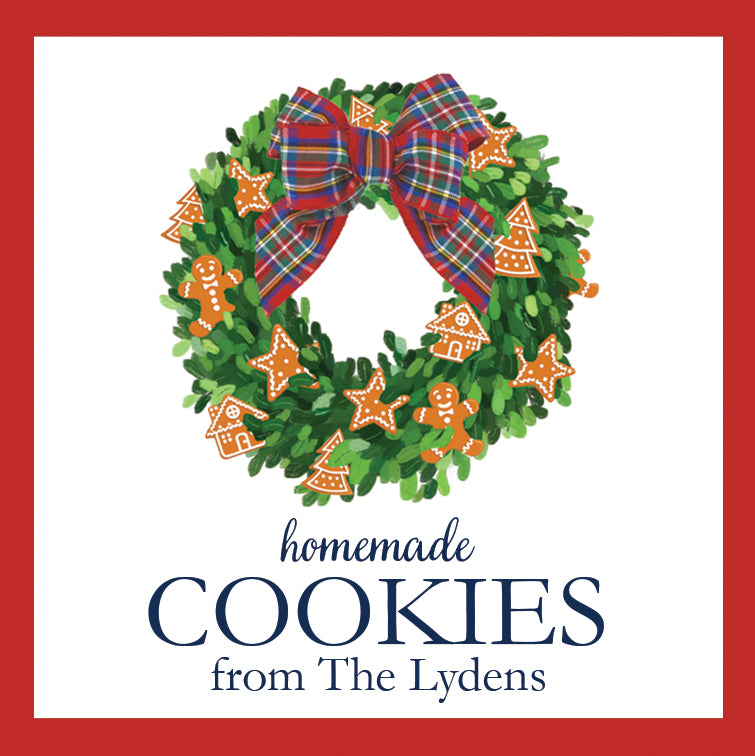 Gingerbread Cookies Wreath Christmas Gift Sticker | Set of 24