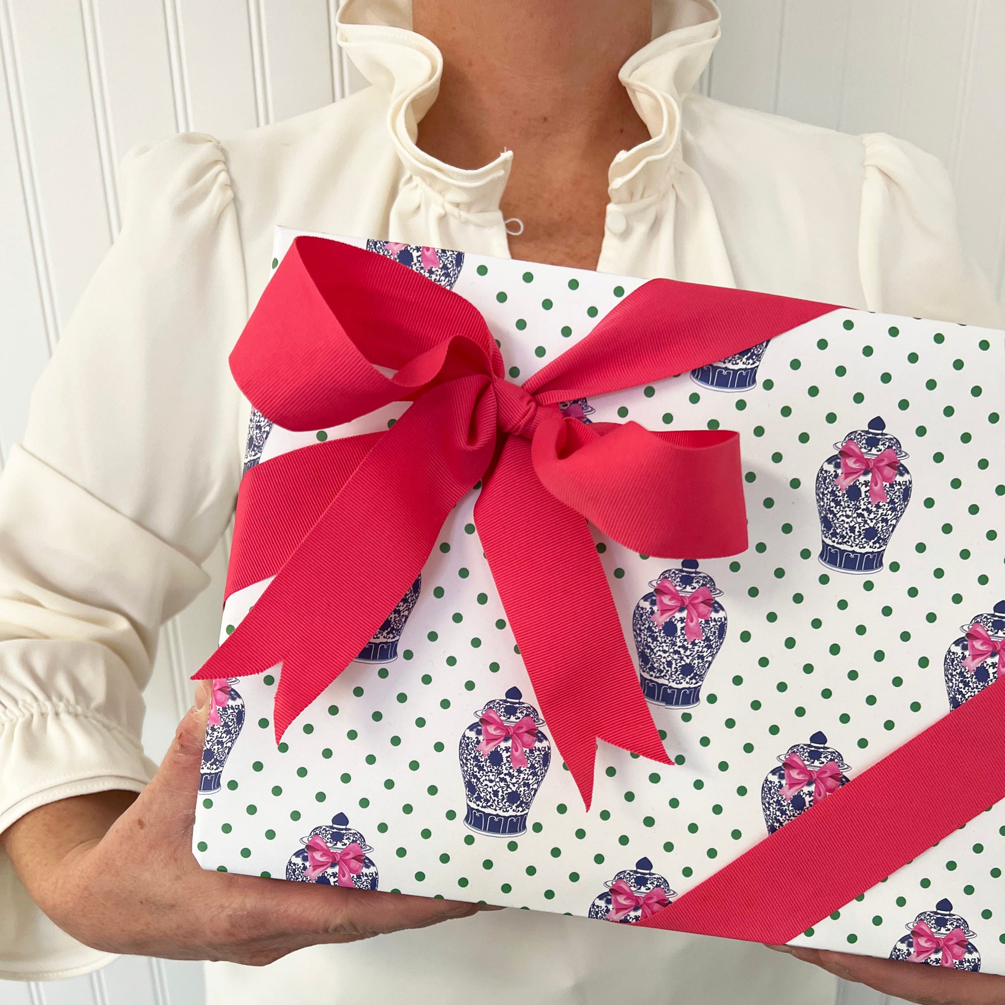 Gift Wrap Sheets | Ginger Jar with Pink Bow