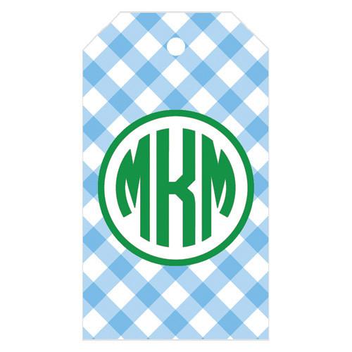 Gingham Check Monogrammed Gift Tags | More Colors Wholesale