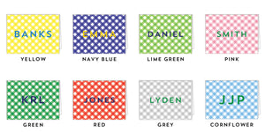 Gingham Personalized Folded Notecards - More Color Options
