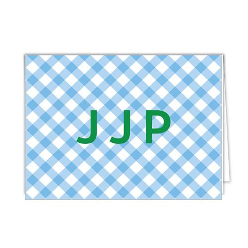 Gingham Personalized Folded Notecards - More Color Options Wholesale