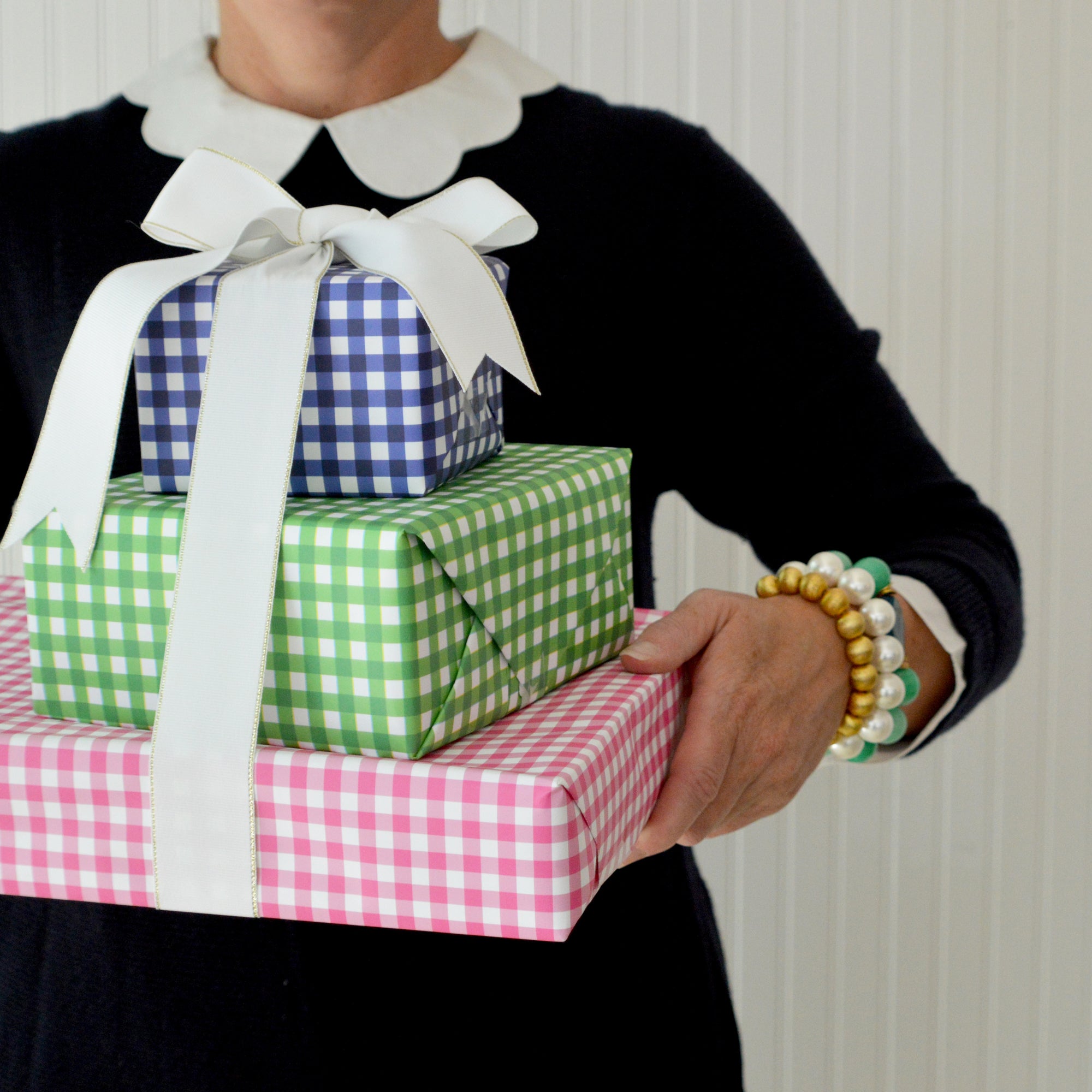 Gingham Check Gift Wrap Sheets | Green