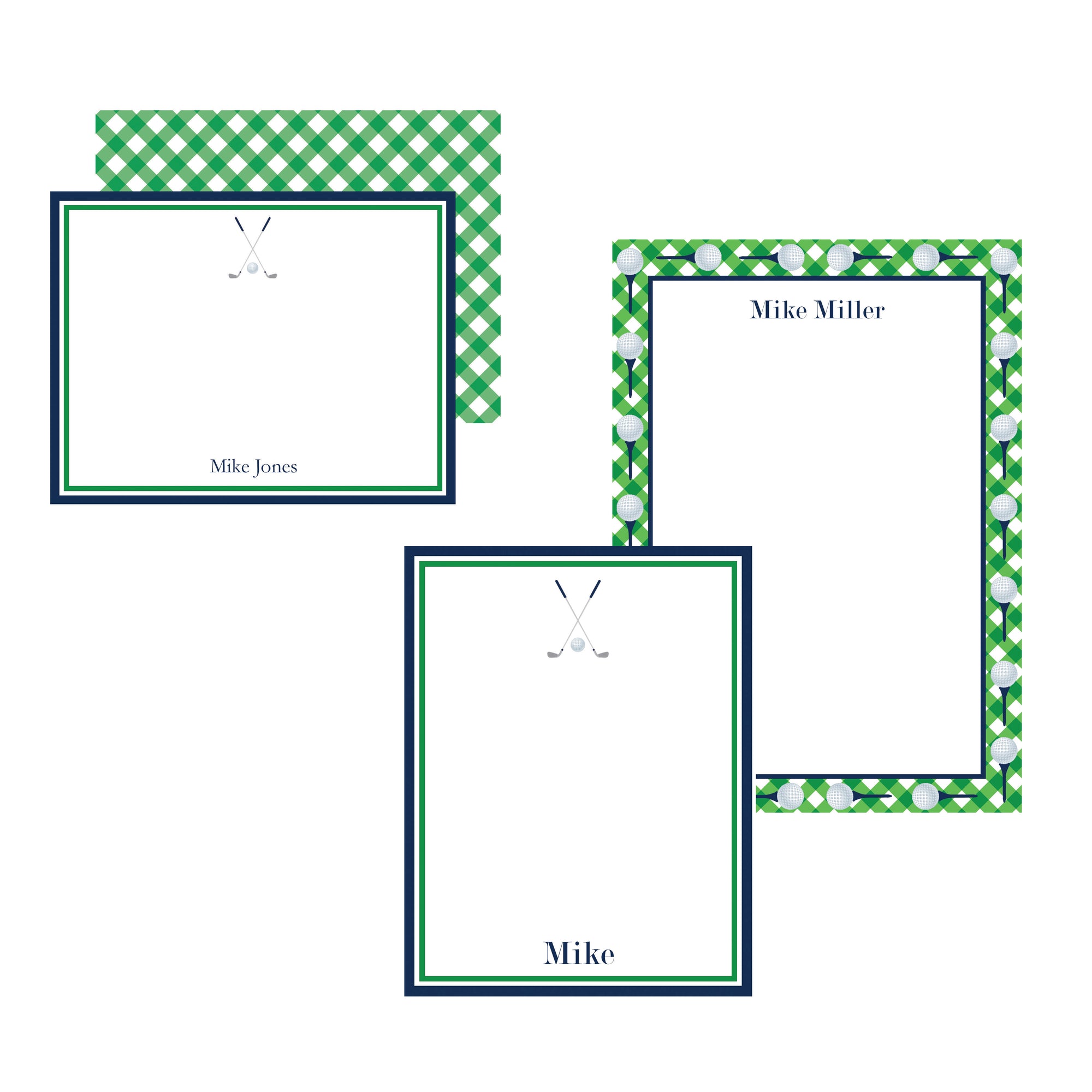 Gingham Golf Stationery Gift Set