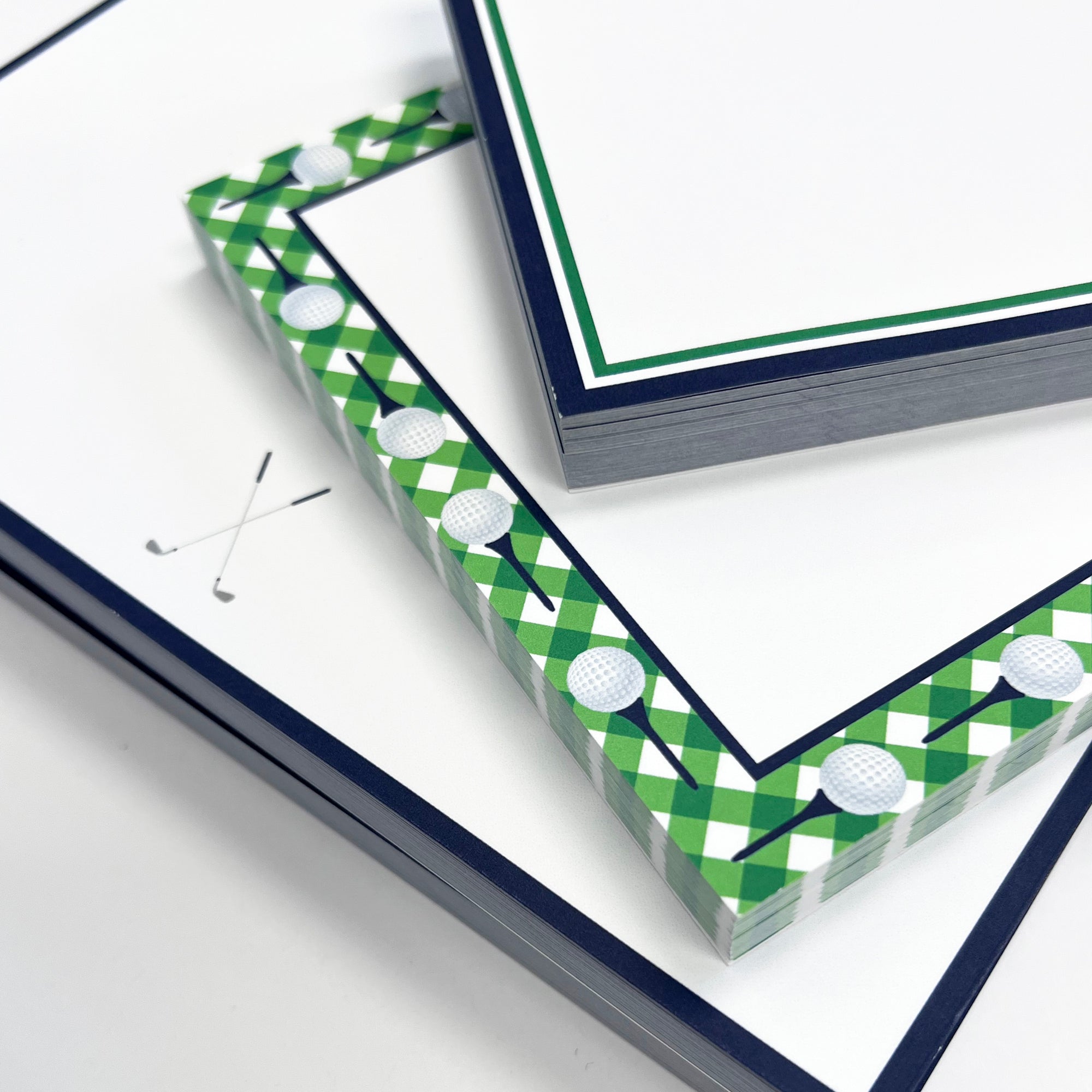 Gingham Golf Personalized Notepad