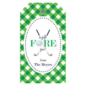 Gingham Golf Personalized Gift Tags