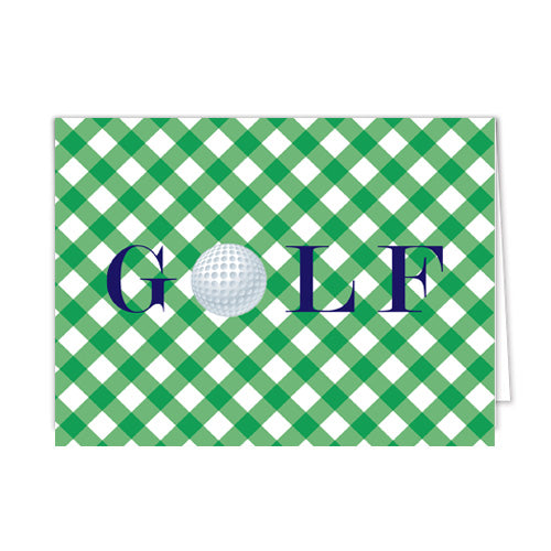 In Stock Folded Notecard Set of 10 | Gingham Golf