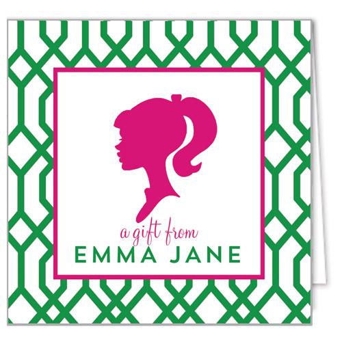 Girl Silhouette Enclosure Cards + Envelopes | More Colors Wholesale