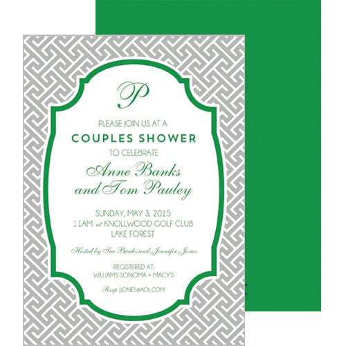 Greek Key Party Invitation - Grey Wholesale