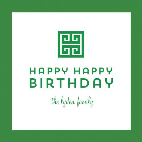 Greek Key Emblem Gift Sticker - Set of 24 - Green Wholesale