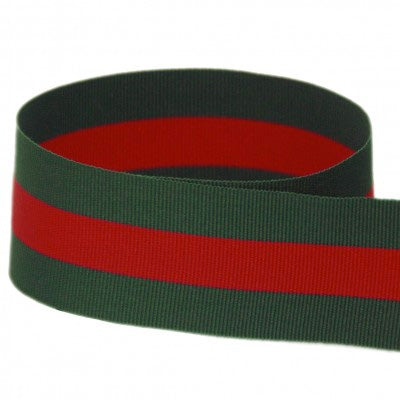 Preppy Stripe Grosgrain Ribbon | Red + Green