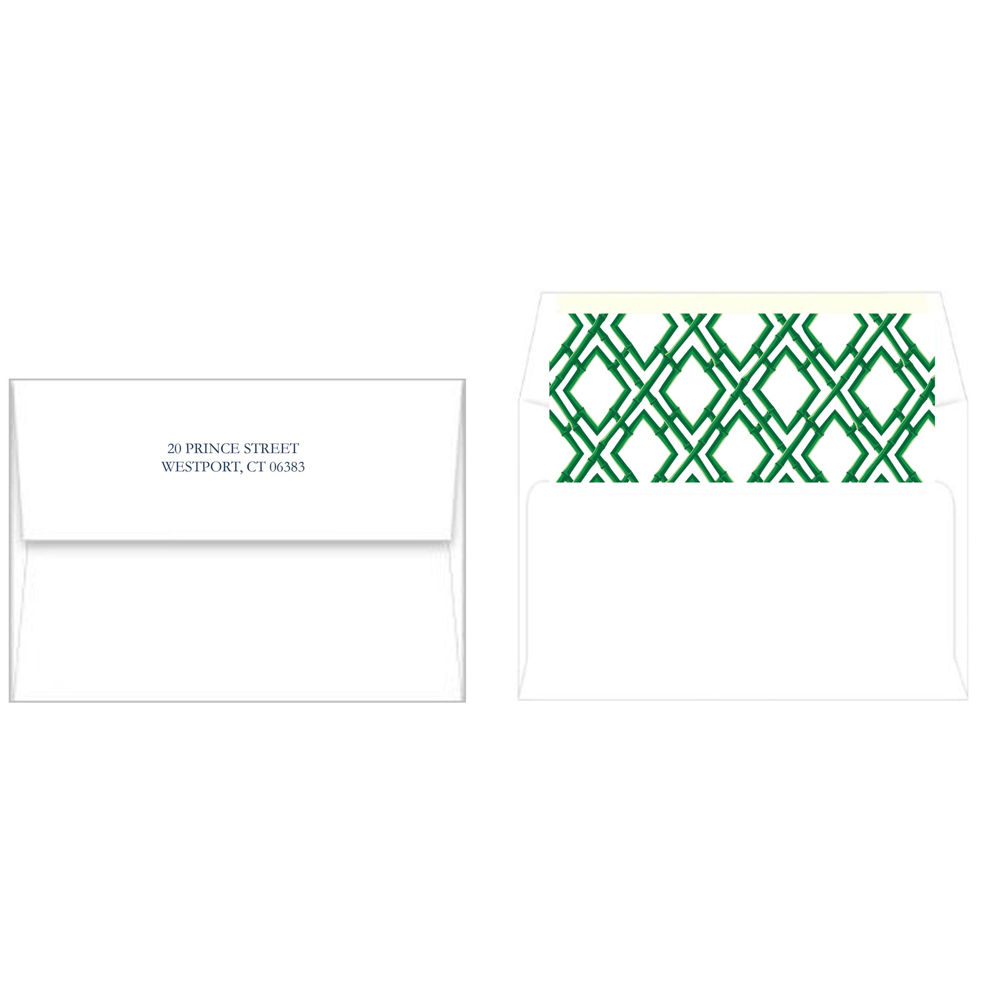 Bamboo Trellis Vertical Holiday Photo Card | Green