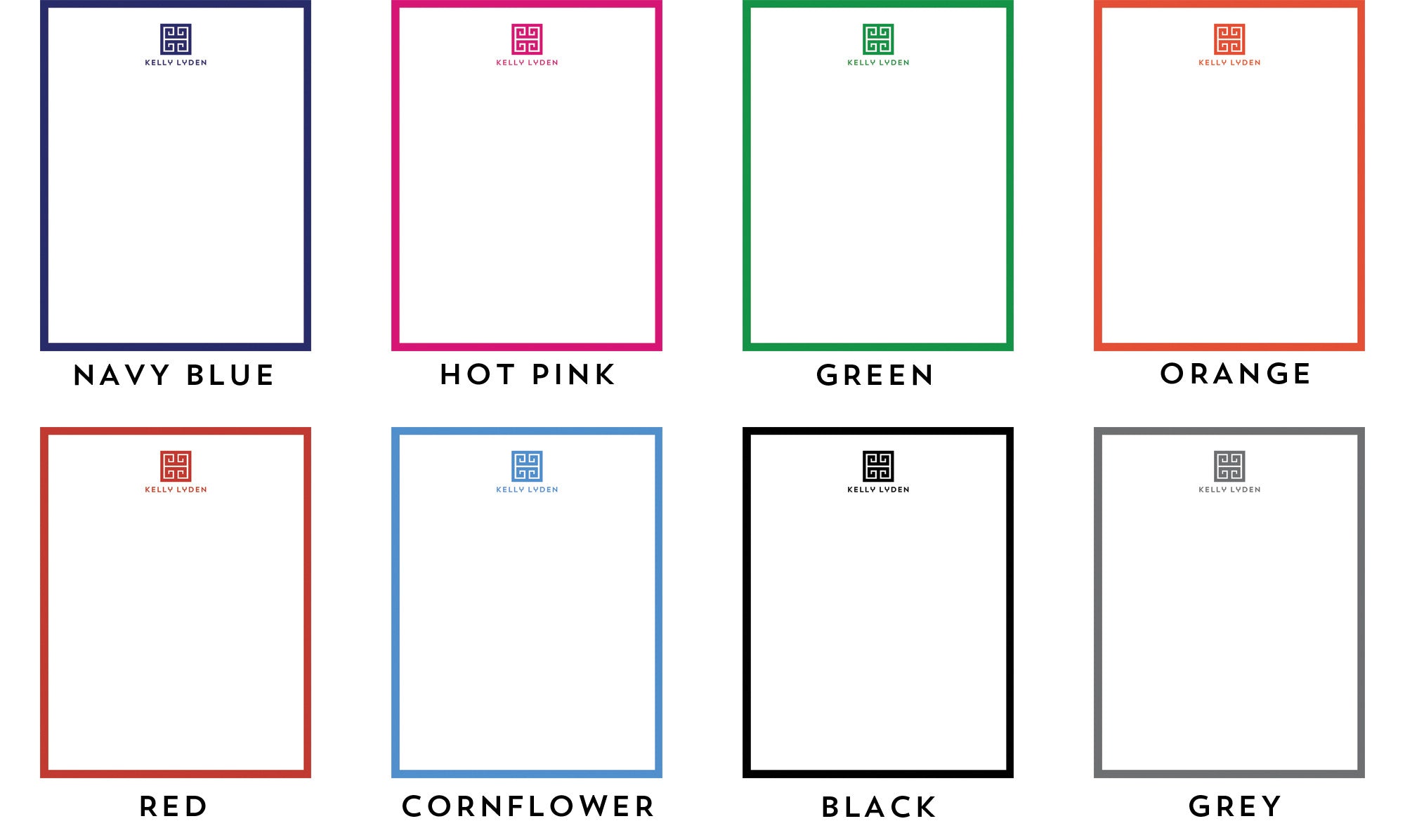 Greek Key Emblem Personalized Notepad - More Color Options