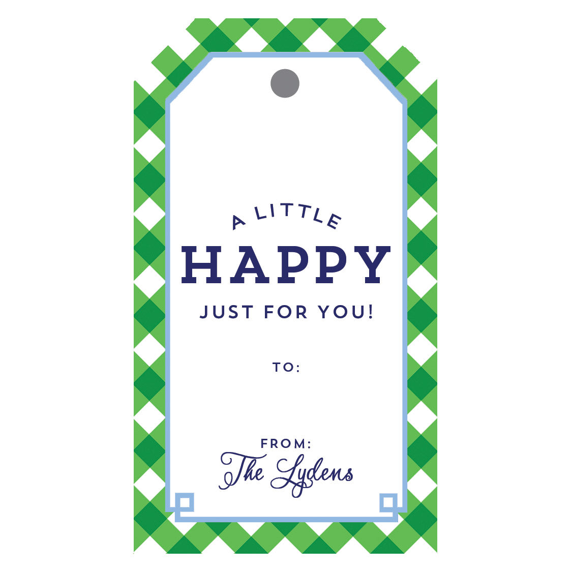green-gingham-fretwork-personalized-gift-tags-wh-hostess-social-stationery for Free Printable Gift Tags Personalized Green Gingham Fretwork Personalized Gift Tags - WH Hostess Social Stationery for Free Printable Gift Tags Personalized