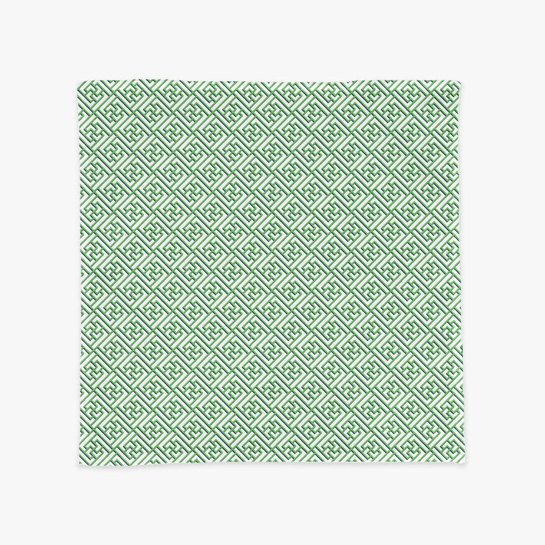 20"x20" Dinner Napkin Set of 4 | Green Trellis Fretwork