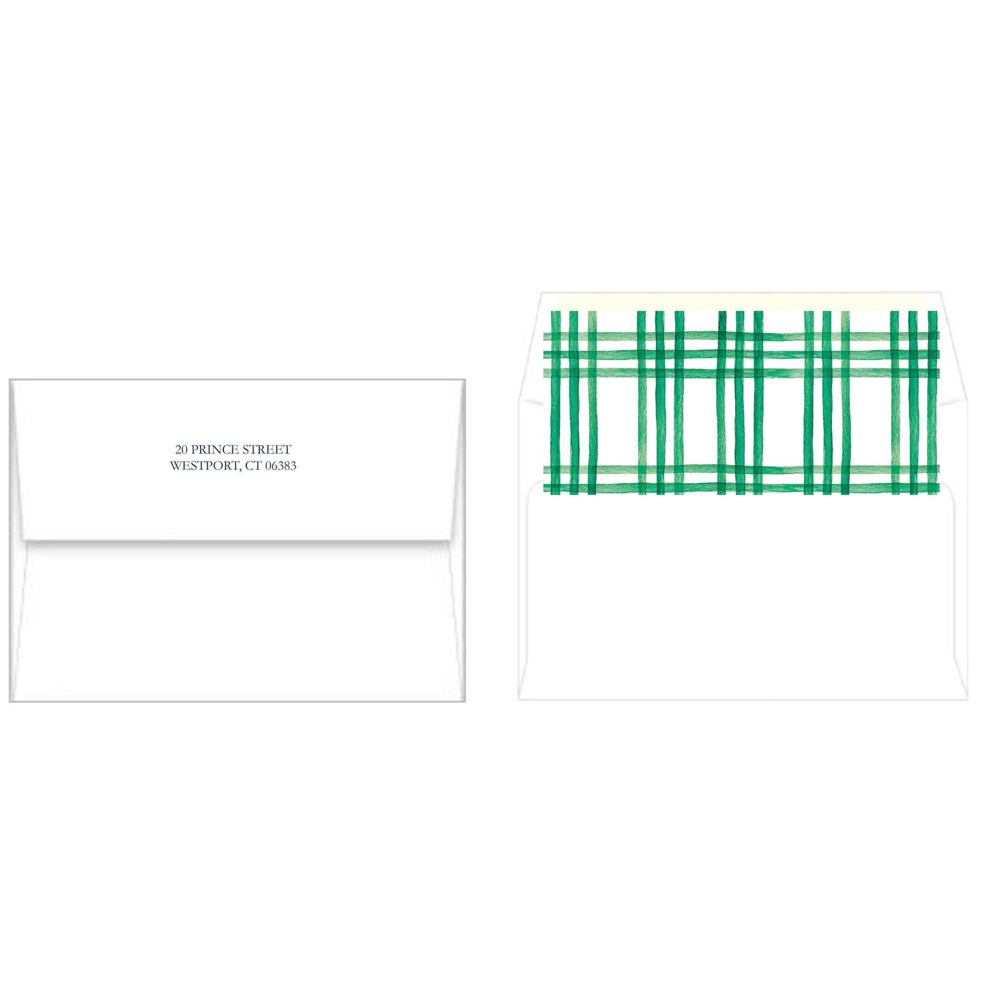 Watercolor Windowpane Vertical Holiday Photo Card | Green