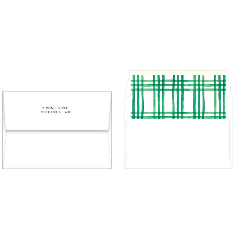 Watercolor Windowpane Vertical Holiday Photo Card | Green