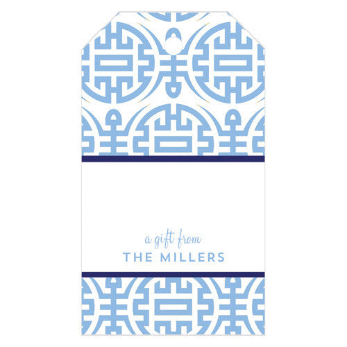 Happiness Chinoiserie Personalized Gift Tags | More Colors