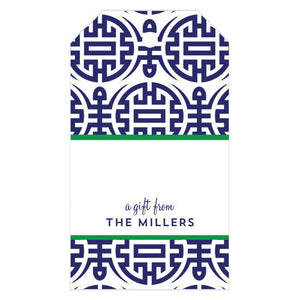 Happiness Chinoiserie Personalized Gift Tags | More Colors