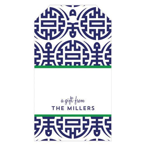 Happiness Chinoiserie Personalized Gift Tags | More Colors Wholesale