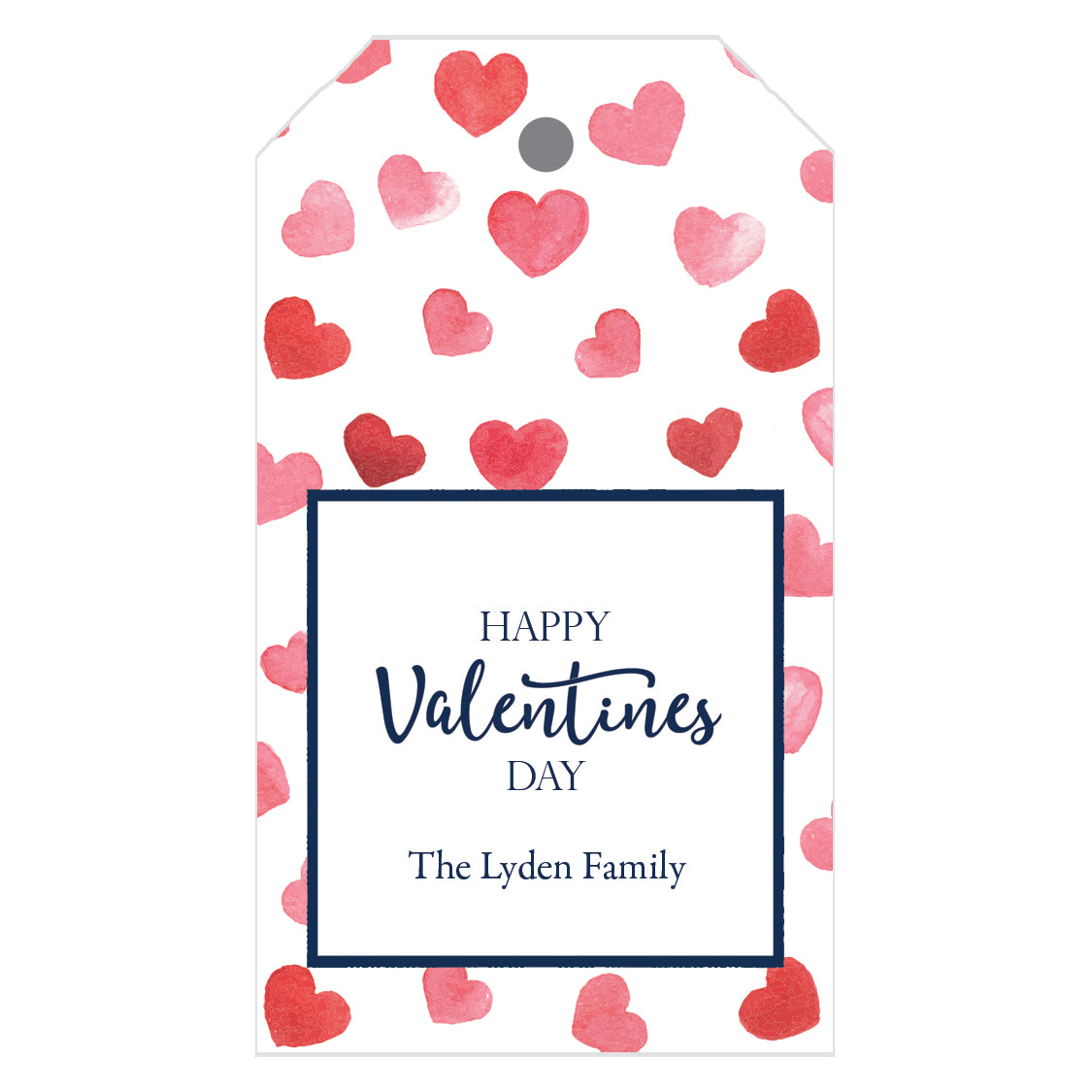 Watercolor Hearts Valentine's Day Personalized Gift Tags - WH