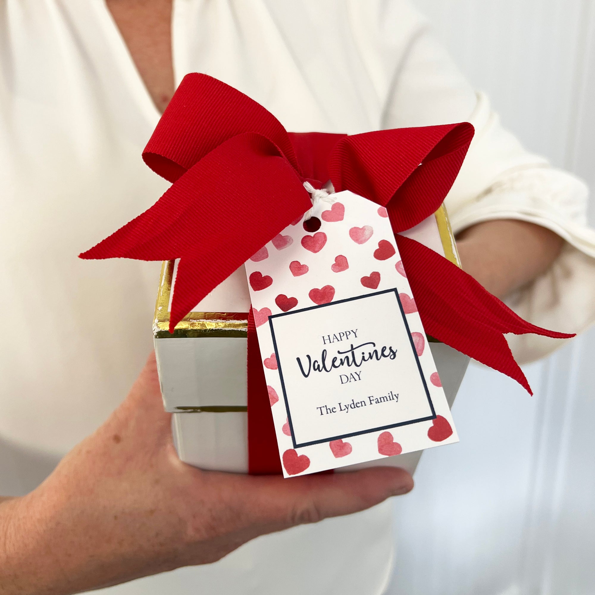 Watercolor Hearts Valentine's Day Personalized Gift Tags