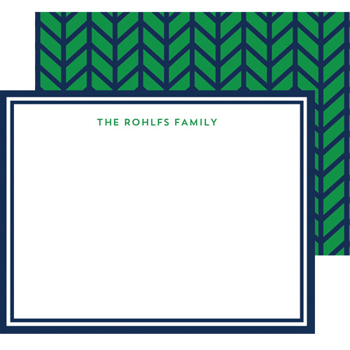 Herringbone Personalized Flat Notecards