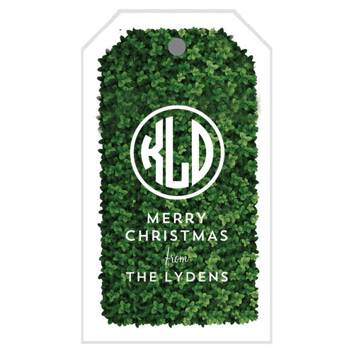 Boxwood Monogram Holiday Gift Tags