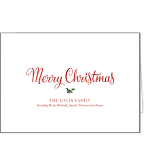 Christmas Holly Folded Photo Card