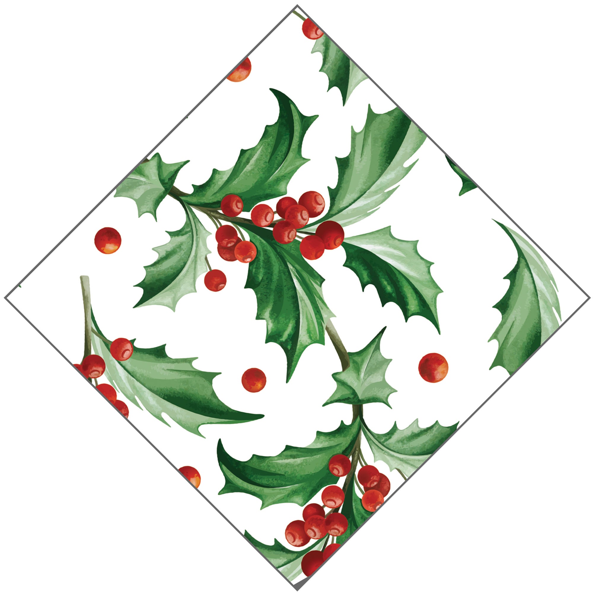 WH Paper Cocktail Napkins | Christmas Holly