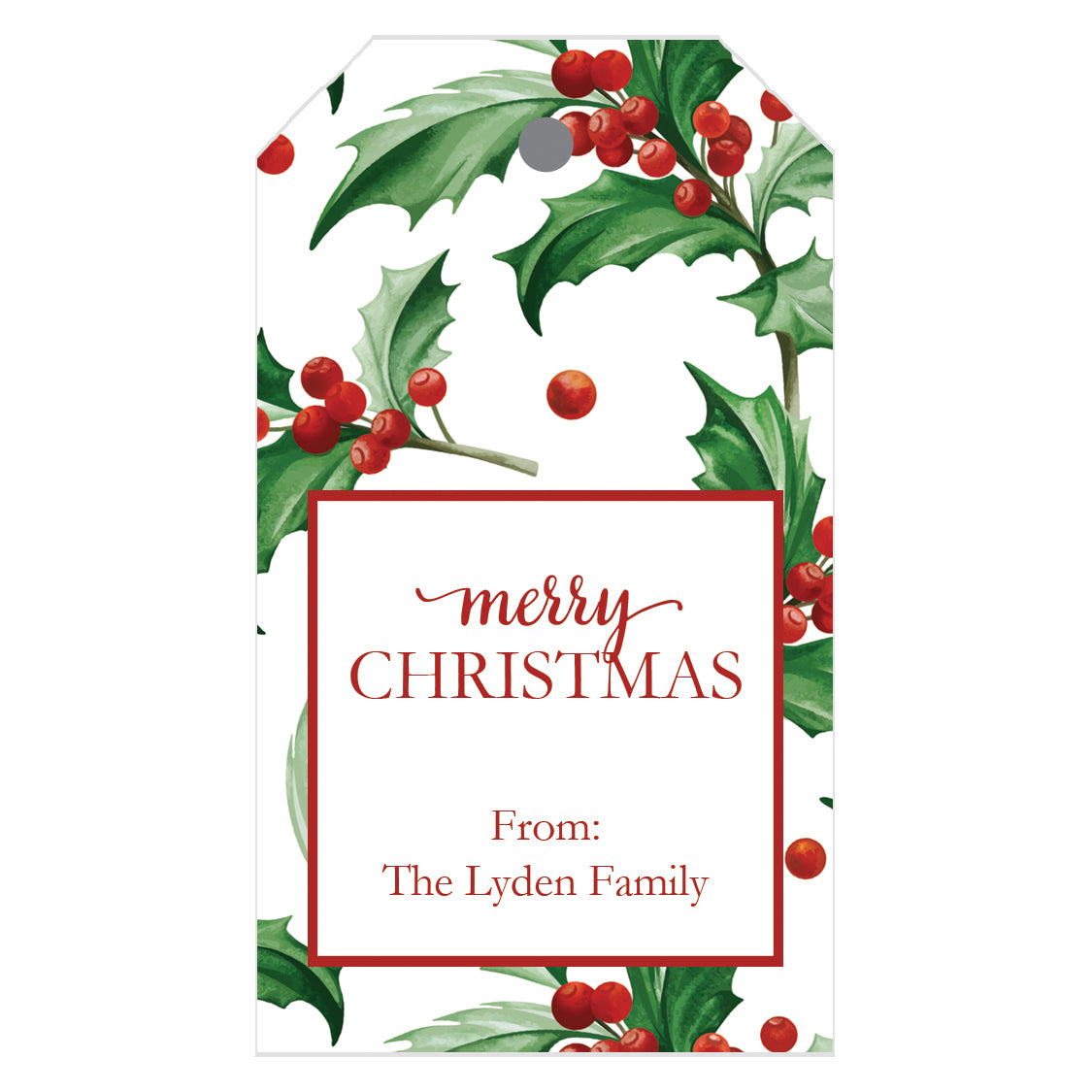 Christmas Holly Personalized Holiday Gift Tags