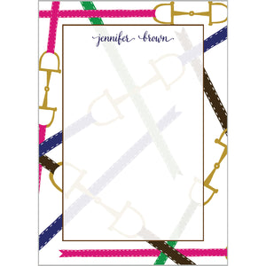 Equestrian Horse Bits Personalized Notepad