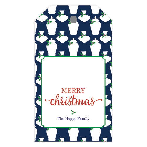 Jar Silhouettes with Holly Christmas Gift Tags