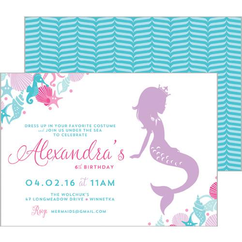 Mermaid Under the Sea Double-Sided Invitation Wholesale