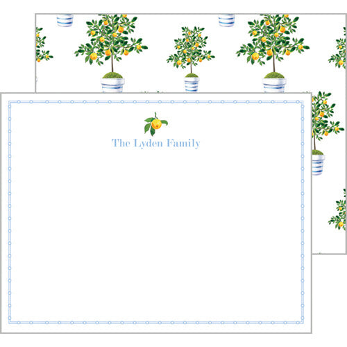 Lemon Tree Personalized Flat Notecards