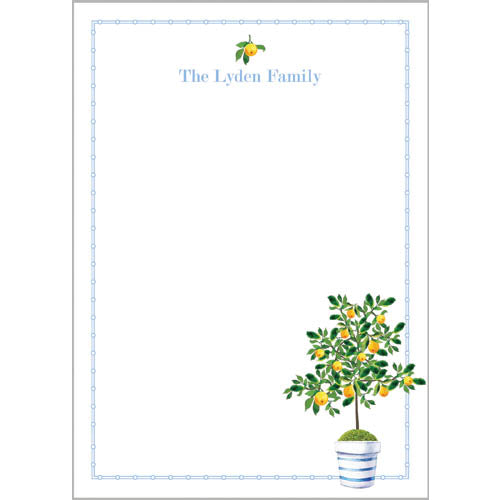 Lemon Tree Personalized Notepad - WH Hostess Social Stationery
