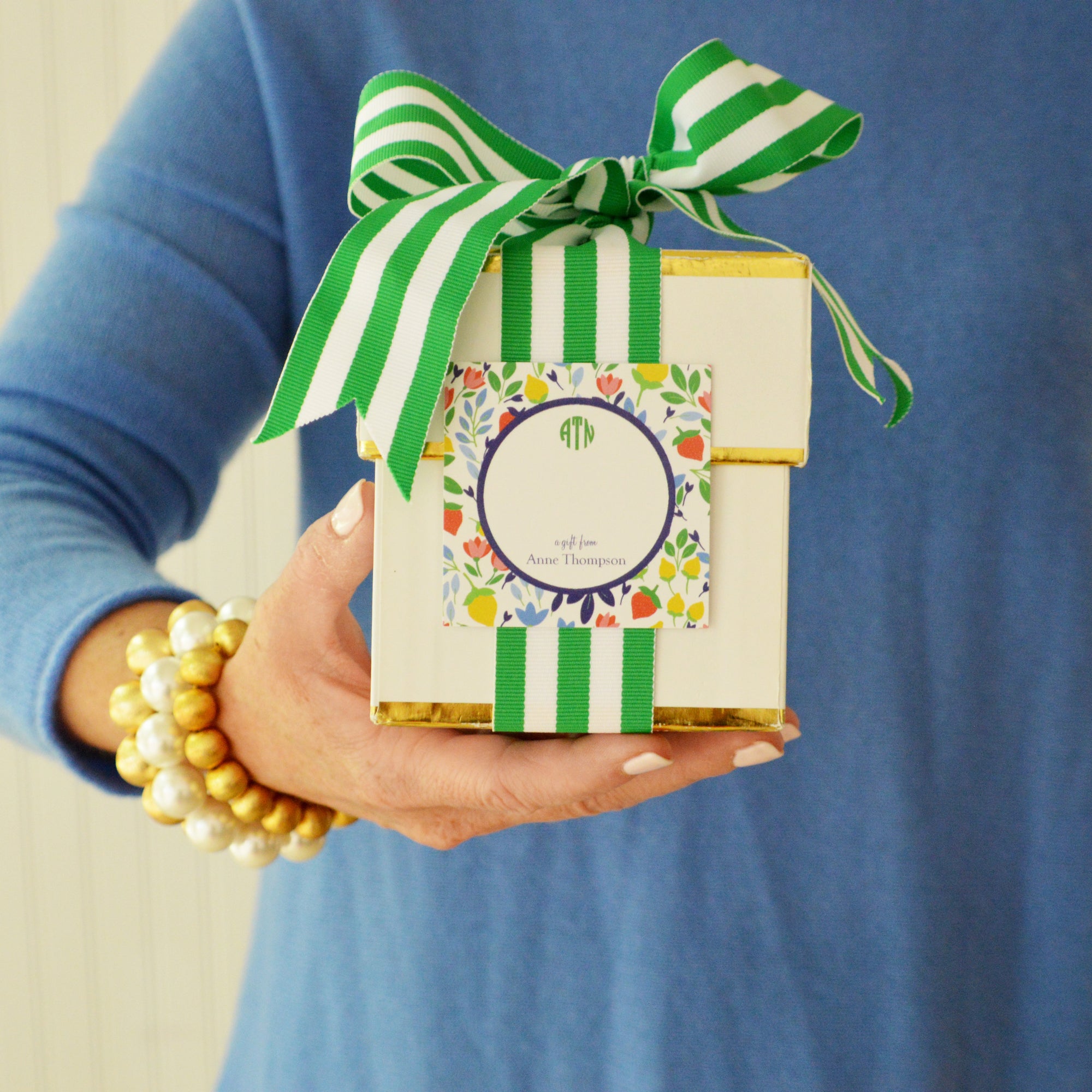 Lemon Floral Personalized Gift Sticker | Set of 24