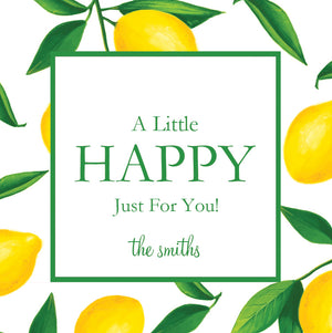 Lemons Pattern Personalized Gift Sticker | Set of 24
