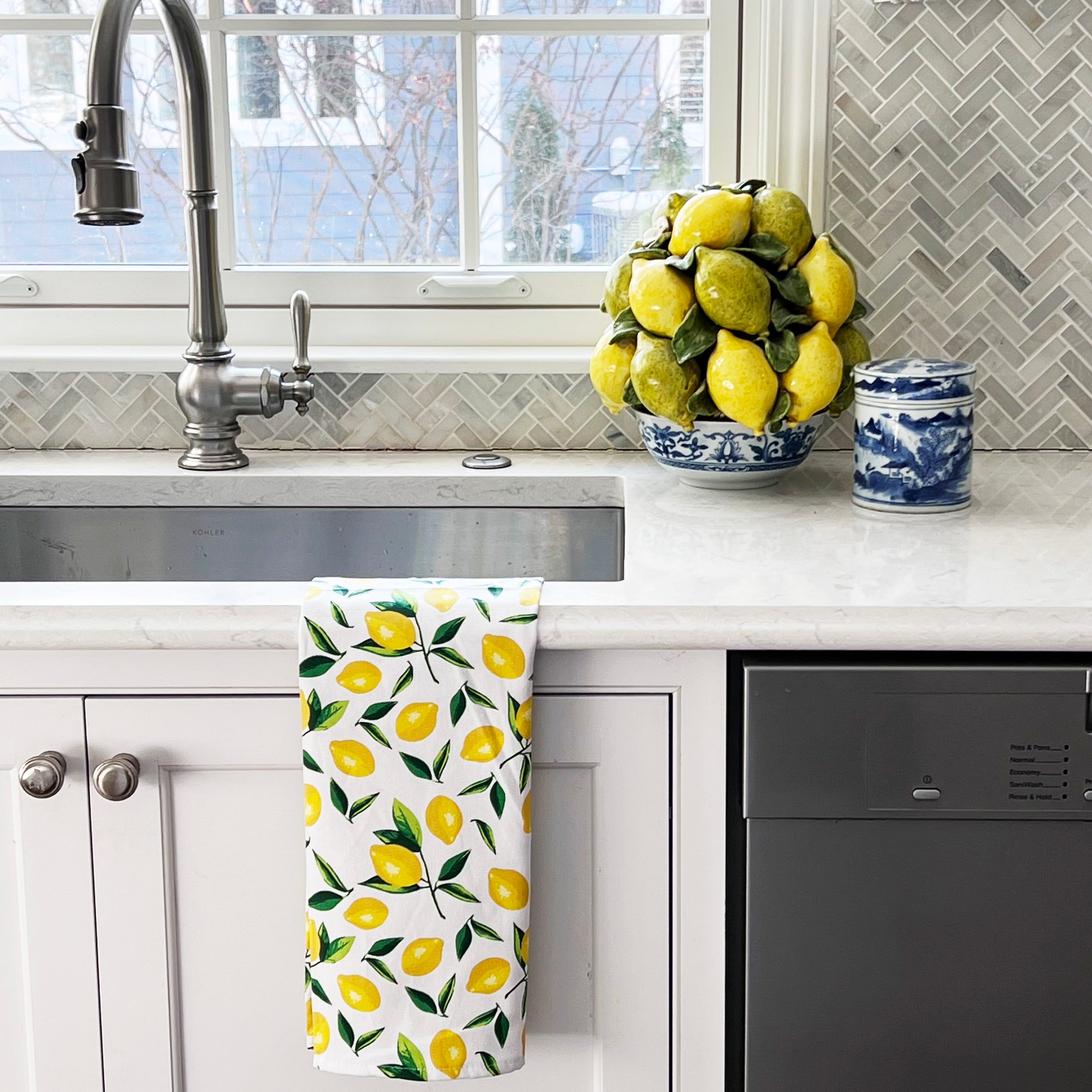 WH Hostess Cotton Tea Towel | Lemons