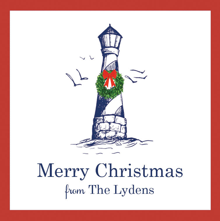 Christmas Lighthouse Gift Stickers | Set of 24