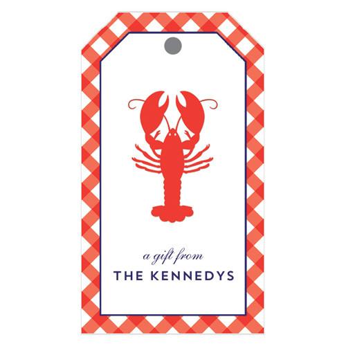 Lobster Gingham Check Personalized Gift Tags Wholesale