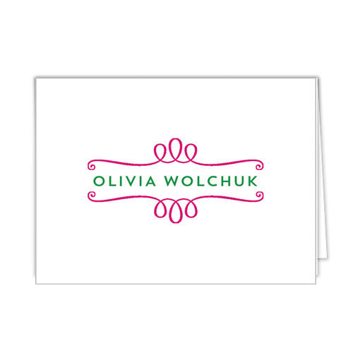 Loop Stripe Personalized Folded Notecards - More Colors
