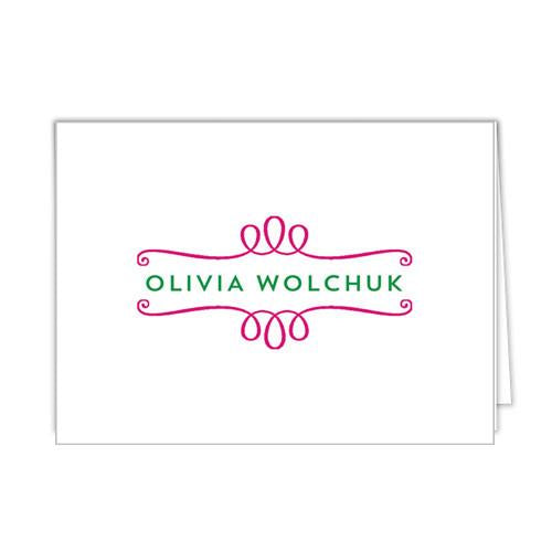 Loop Stripe Personalized Folded Notecards - More Colors Wholesale