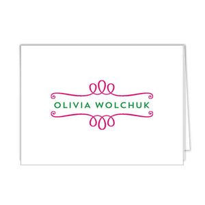 Loop Stripe Personalized Folded Notecards - More Colors