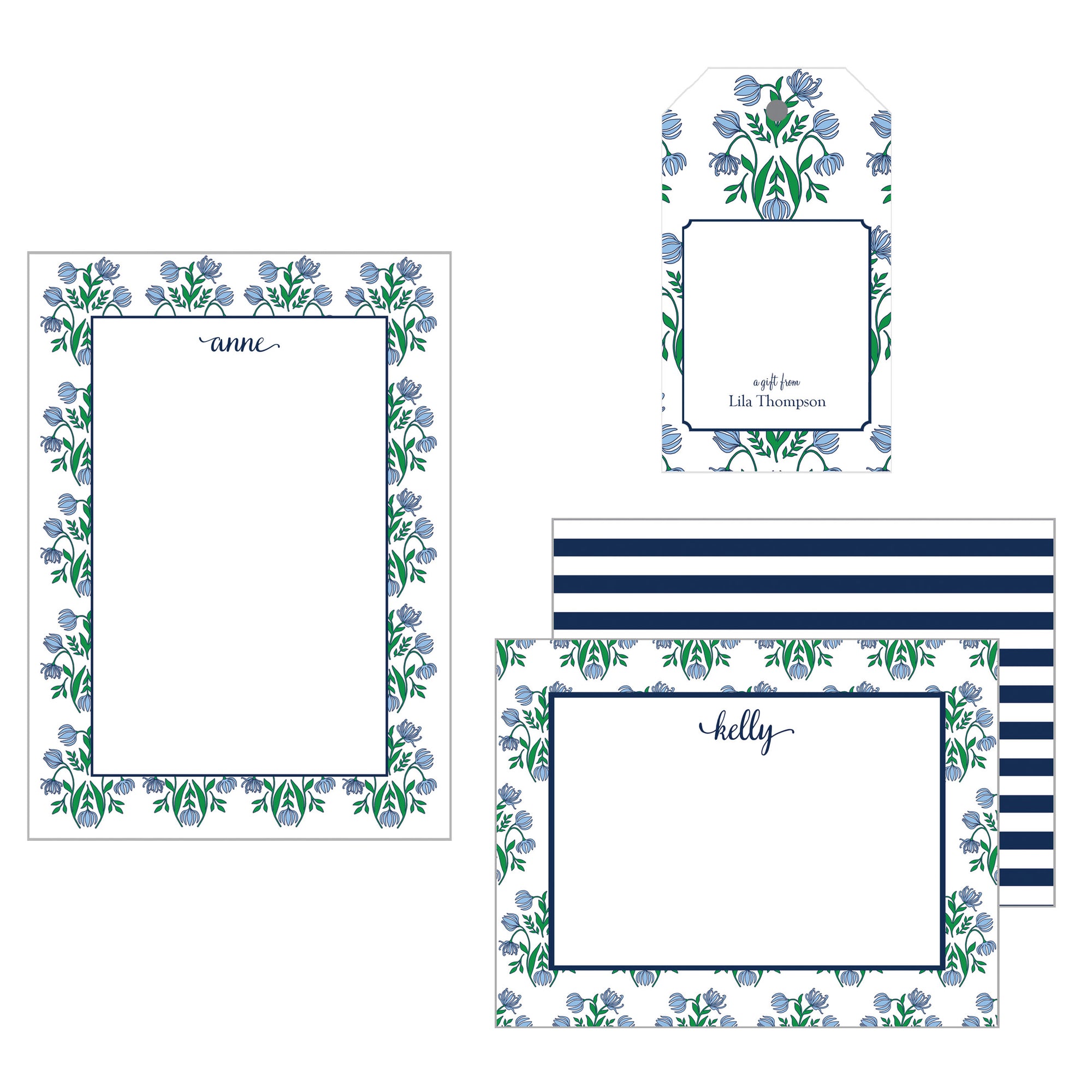 Lotus Flower Block Print Stationery Gift Set