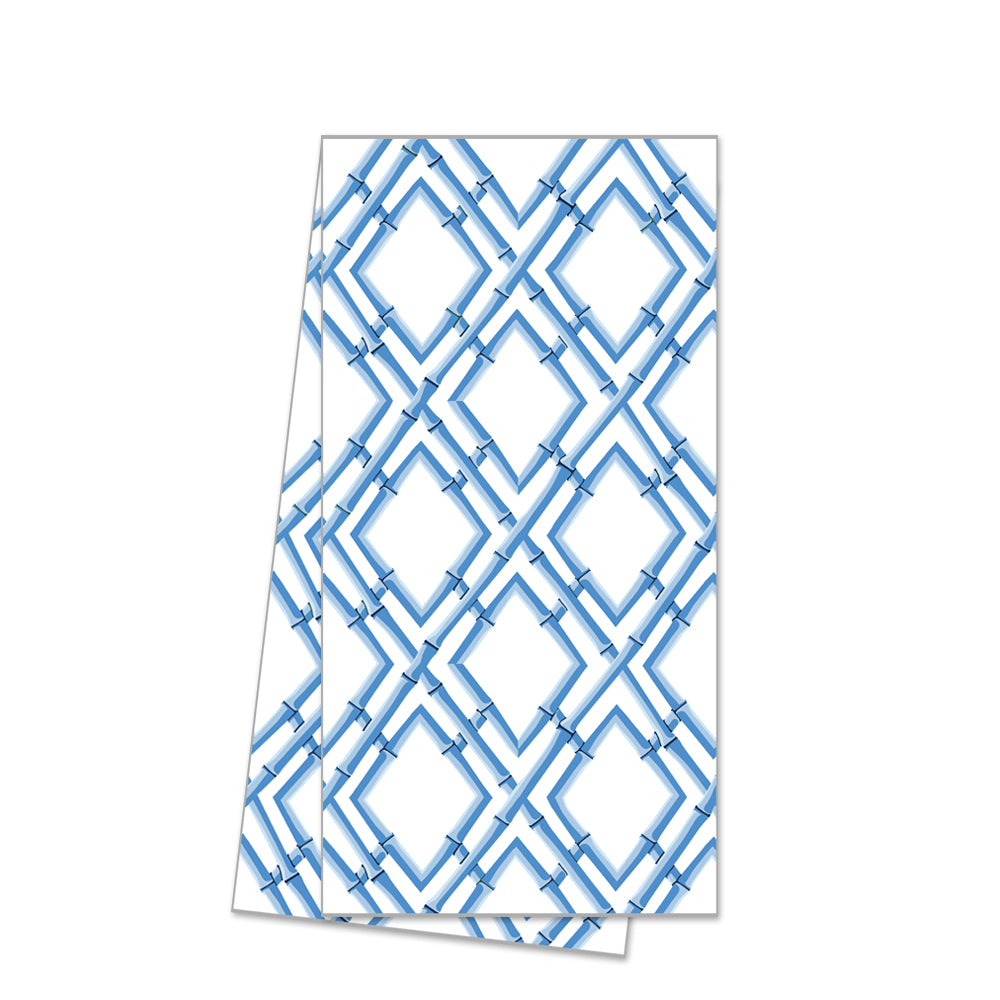 WH Hostess Cotton Tea Towel | China Blue Bamboo Trellis