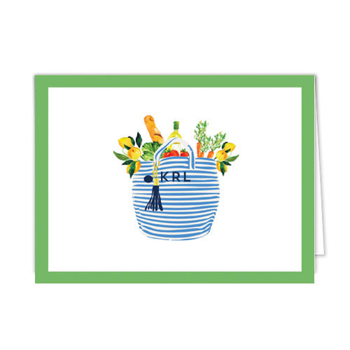 Market Bag Personalized Folded Notecards